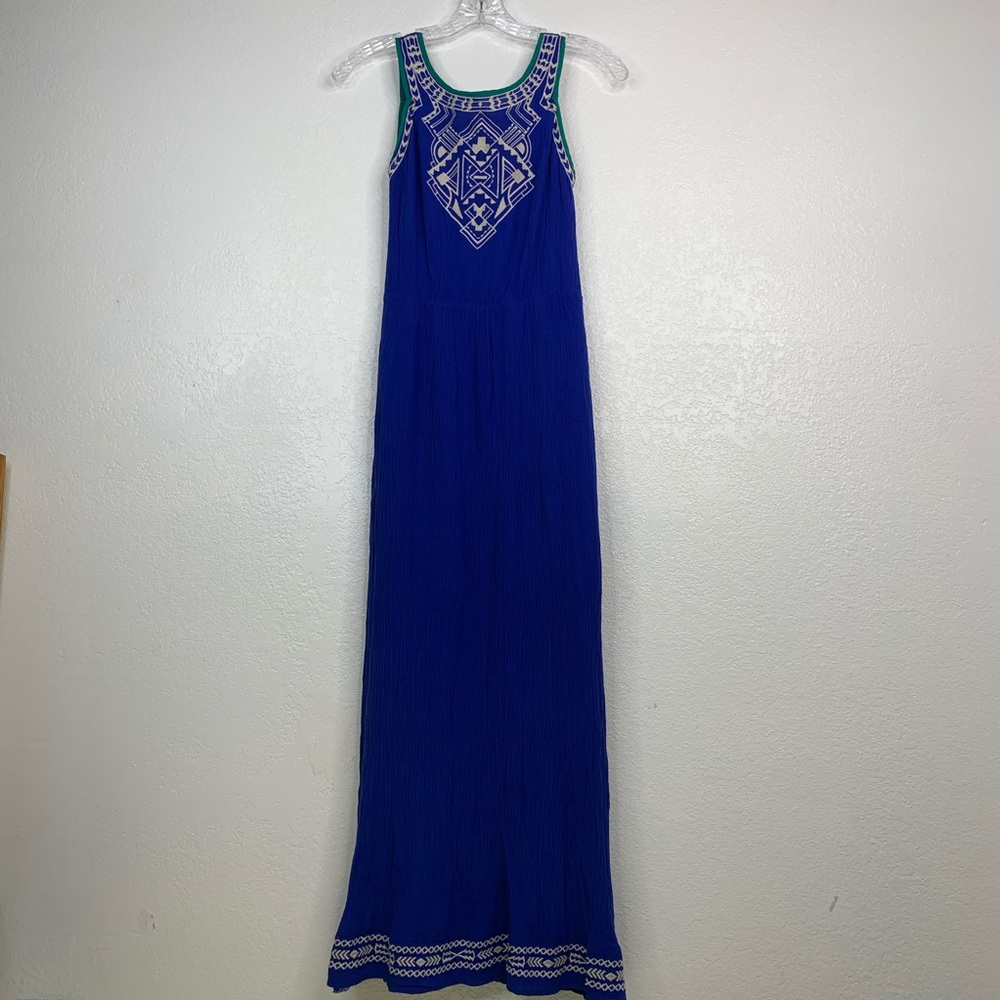 Flying Tomato Blue embroidered long dress